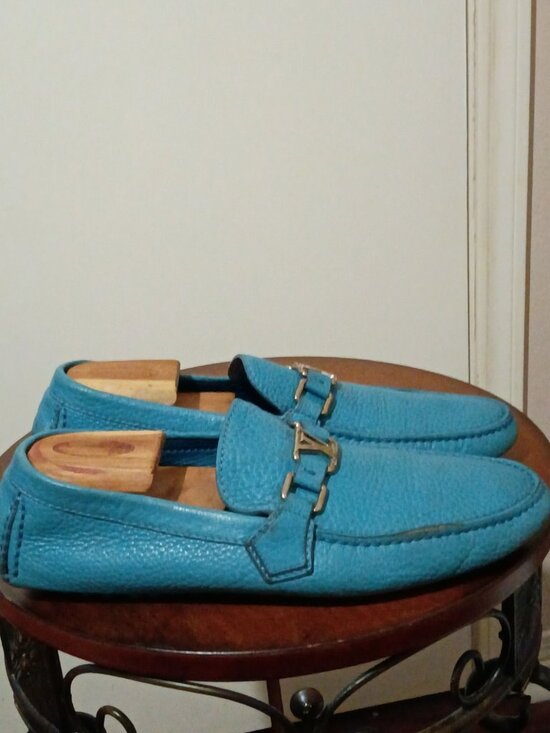 Louis Vuitton Other - Men's Louis Vuitton Blue Monte Carlo Driving Loafers Shoes Sz 8.5 Good Condition